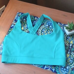 IVL Stay in Place Sports Bra in Ceramic Blue Size 10 Criss Cross Back